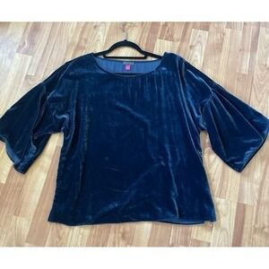 Vince Camuto Velvet Blue Top